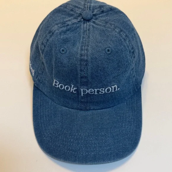 Book of The Month NWOT Blue Denim 'Book Person' Cap - Picture 2 of 6